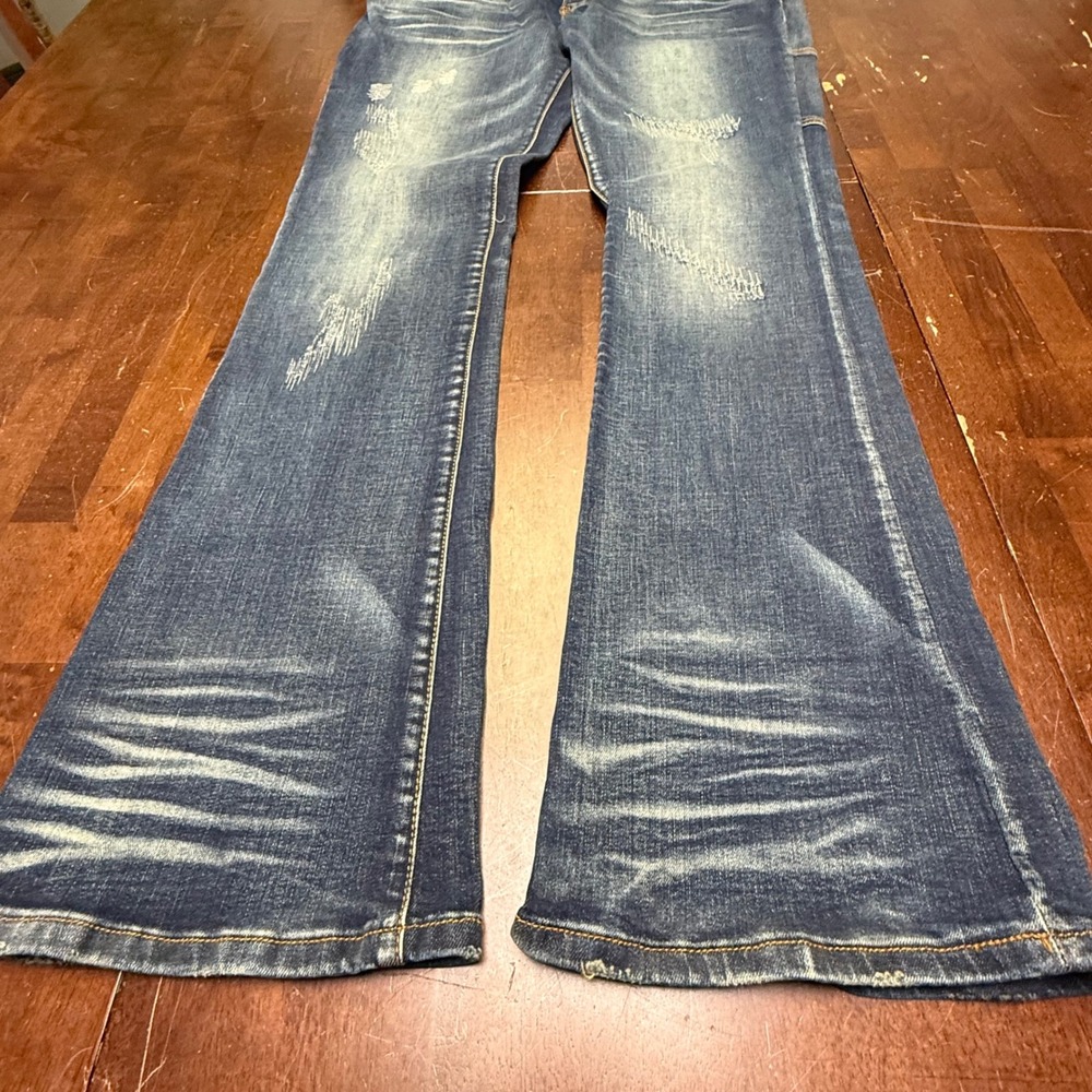 Valabasas Carpenter Jeans Mens Fits 40 Distressed Whiskered Button Utility Denim - Picture 2 of 14